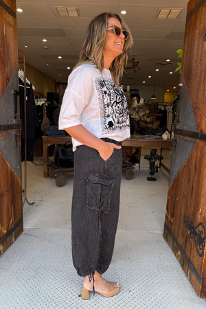 SAFARI PANTS - FADED BLACK