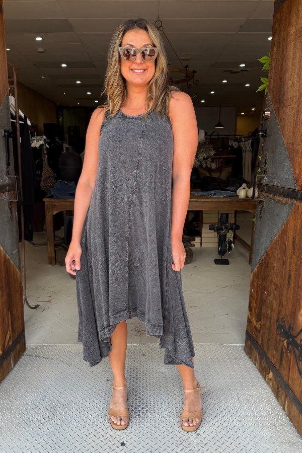 LONG BALLET SLIP - FADED BLACK