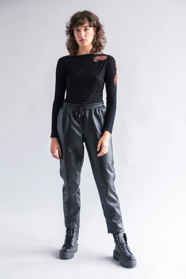 FULL LEATHER TRACK PANT
