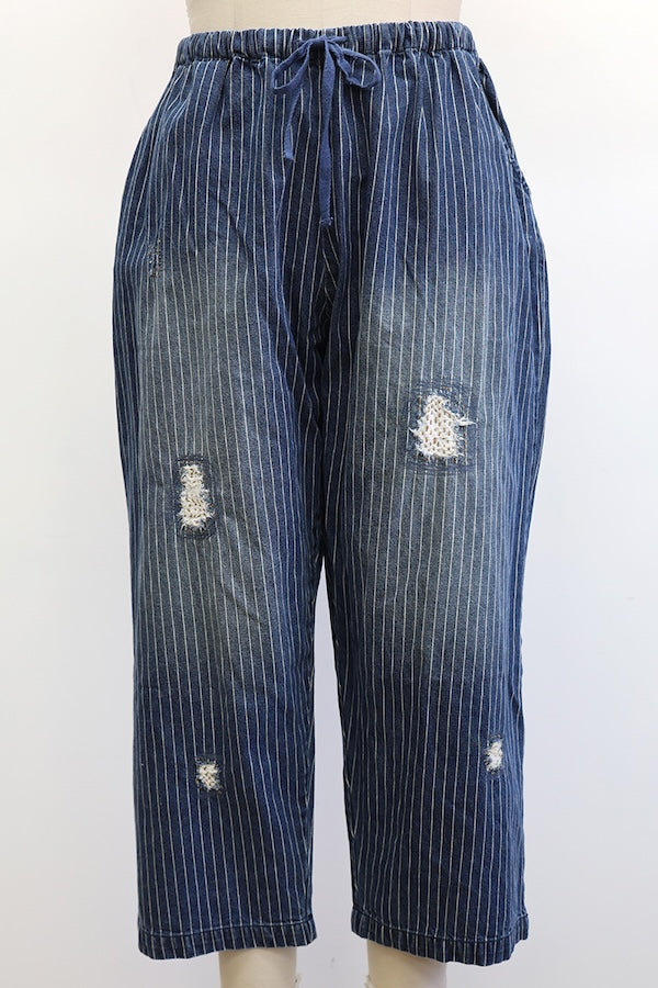 DISTRESSED JEANS - WIDE STRIPE