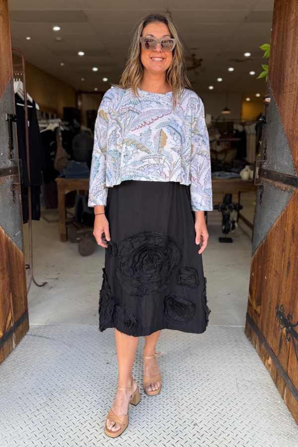 CROP T-SHIRT LONG SLEEVE - FERN