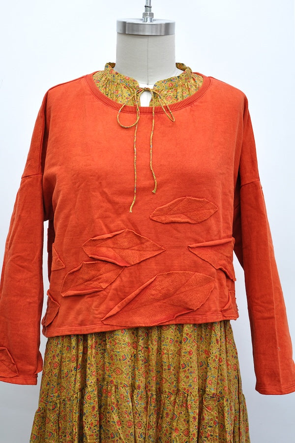CROP AUTUMN SWEATSHIRT - SPICE