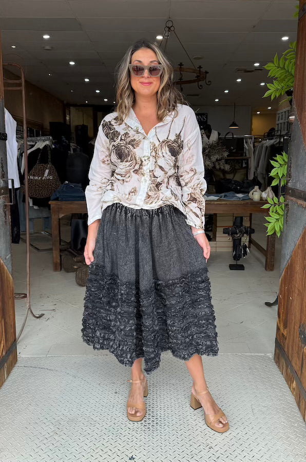 OOH LA LA SKIRT - FADED BLACK
