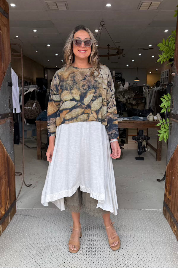 CROP T-SHIRT LONG SLEEVE - OLIVE ECO
