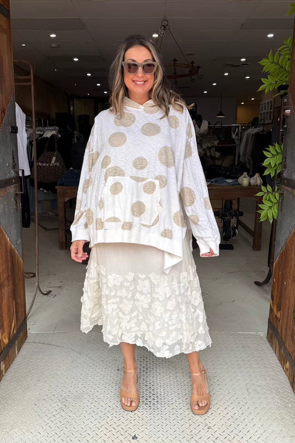BODE SWEATSHIRT - WHITE POLKA DOT