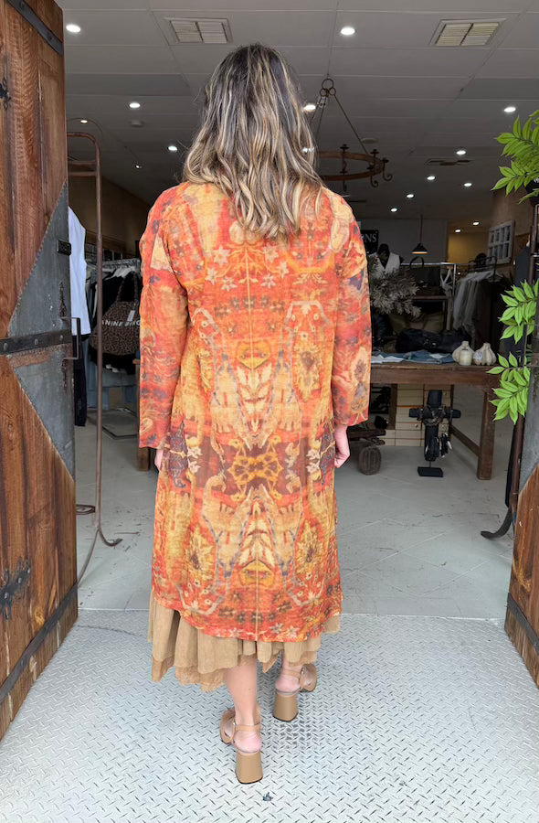 T-SHIRT DRESS LONG SLEEVE - RUST RUG