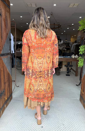 T-SHIRT DRESS LONG SLEEVE - RUST RUG