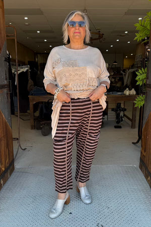 SEAMED JOGGERS - STRIPED