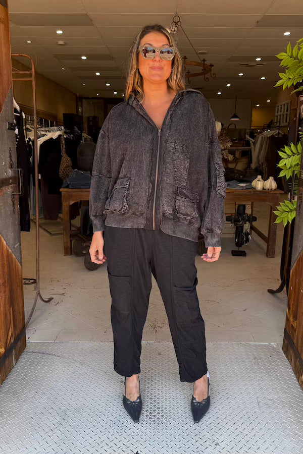 BOMBER JACKET - FADED BLACK