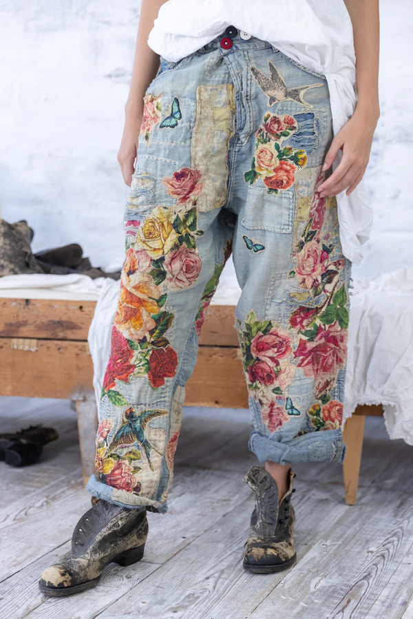 Floral Patchwork Garçon Pants - Magnolia Pearl Clothing