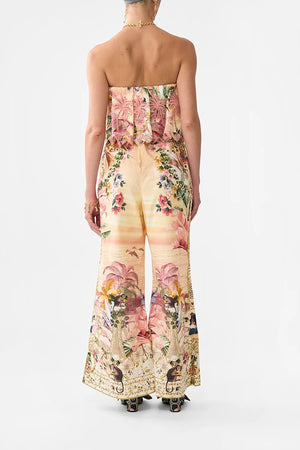 STRAPLESS JUMPSUIT WITH FRILL