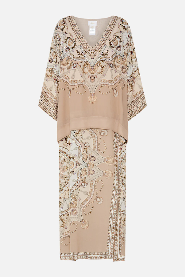 OVERLAY KAFTAN WITH SPLIT FRONT