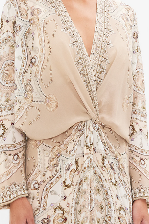 TWIST FRONT BATWING DRESS