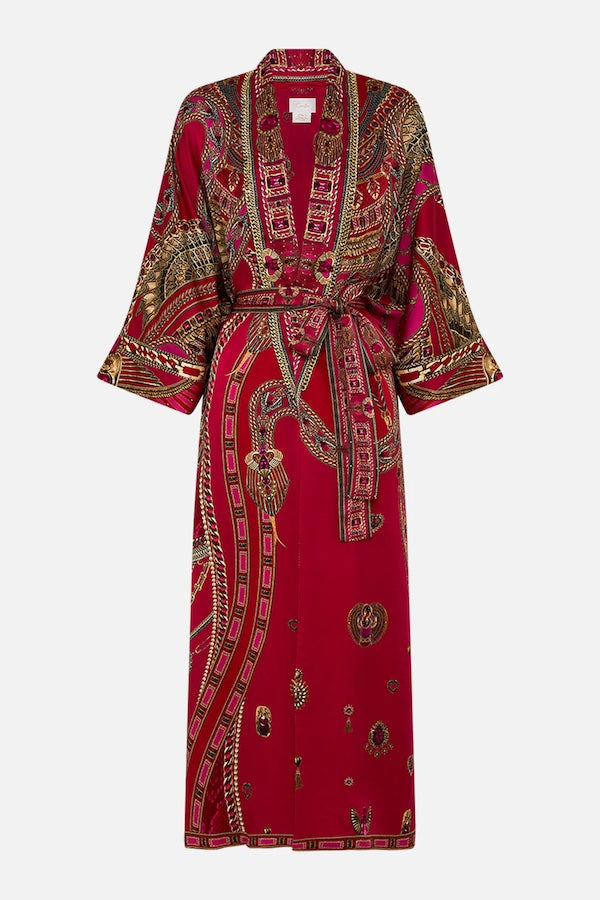 LONG ROBE WITH NARROW COLLAR