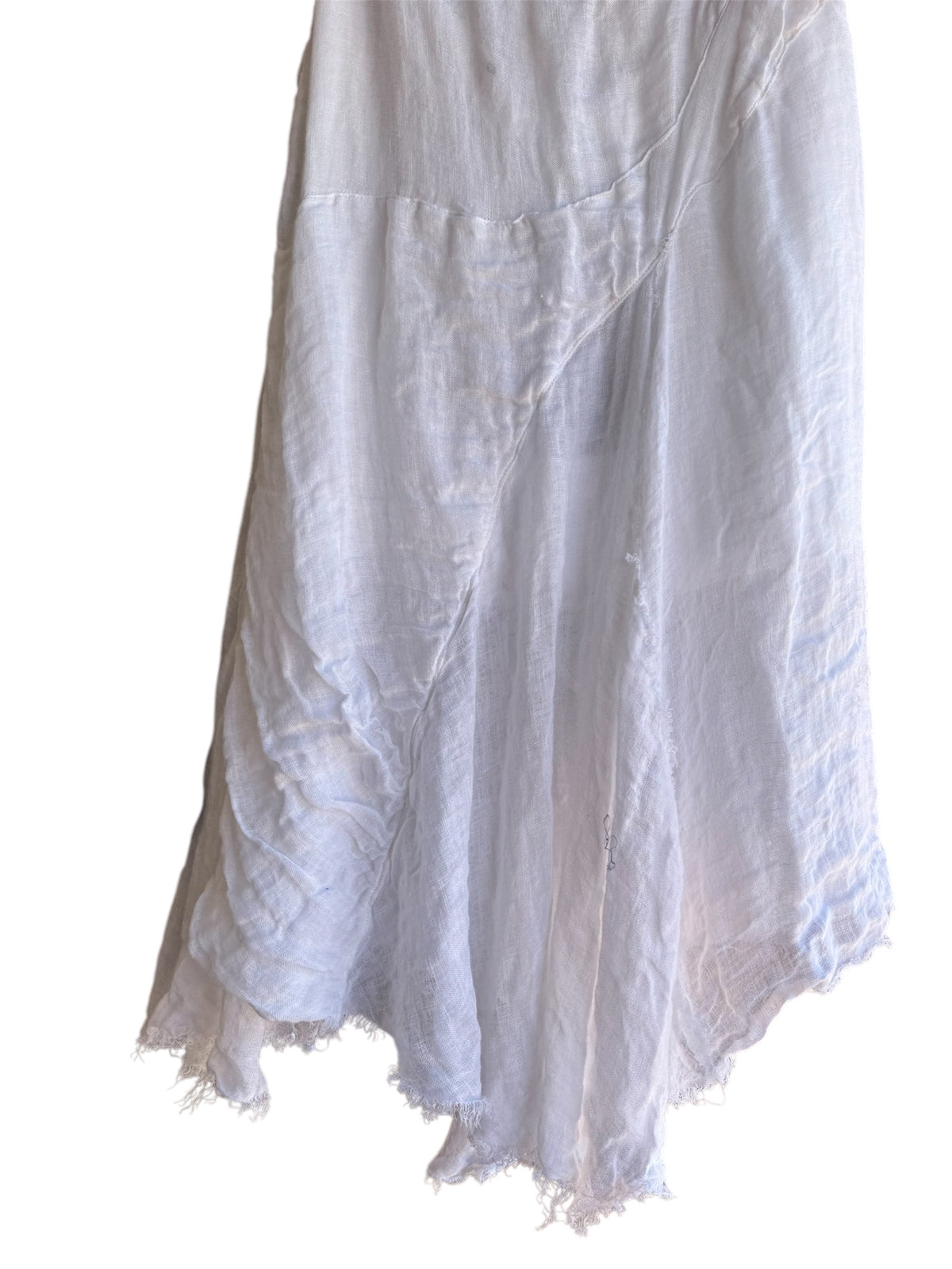 AMANO HOURGLASS GODET SKIRT (LINEN GAUZE) WHITE