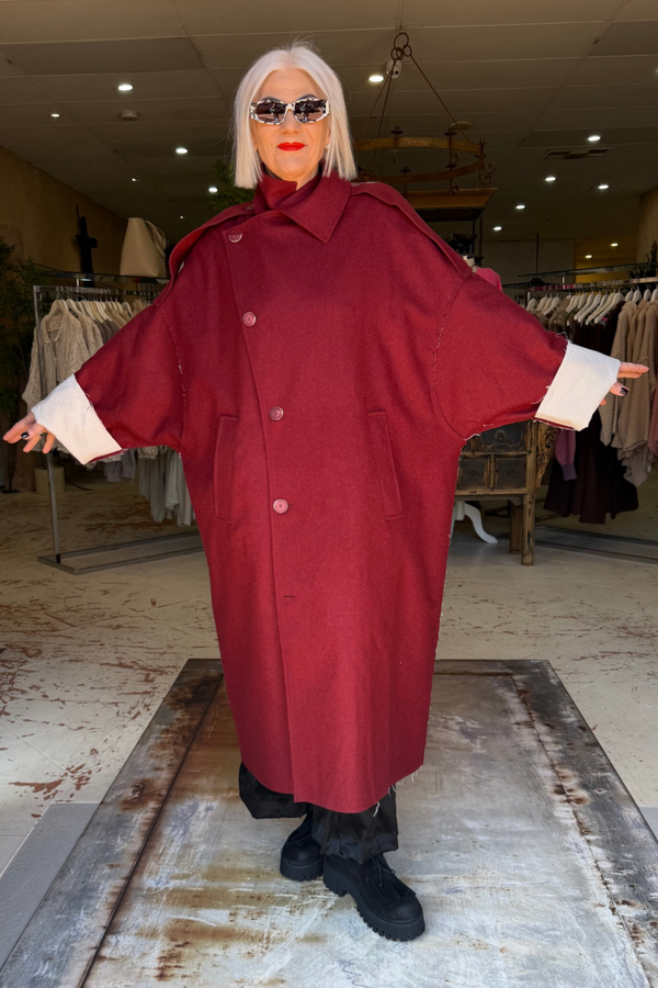 CARA COAT - BERRY RED