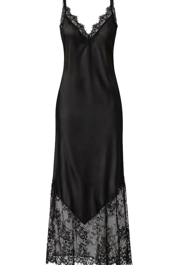 SOLANGE SLIP DRESS - BLACK