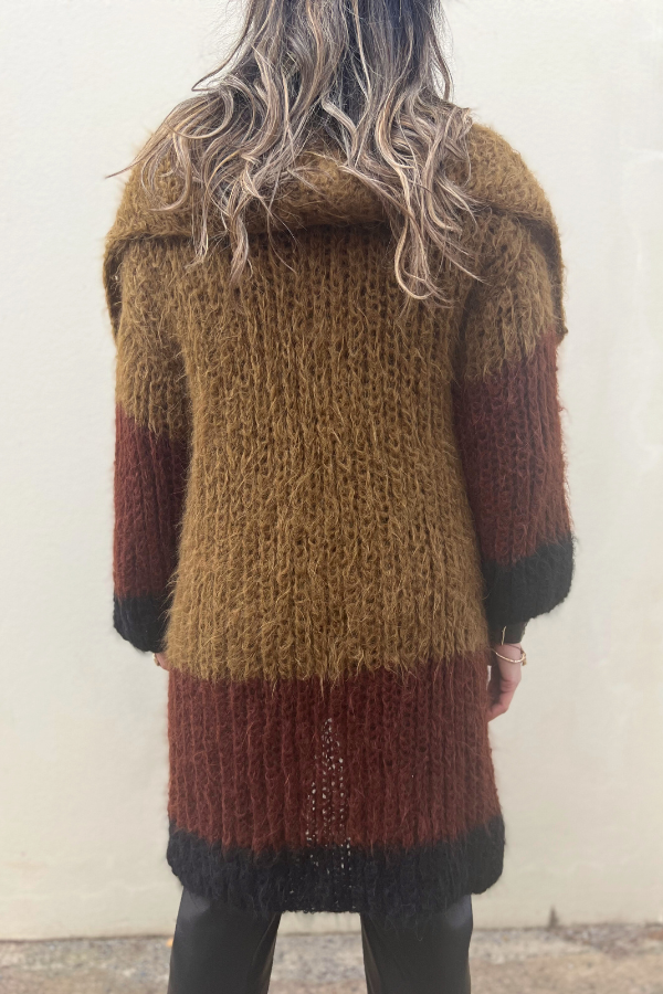 AMANO SHAWL COLLAR CARDI