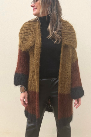 AMANO SHAWL COLLAR CARDI