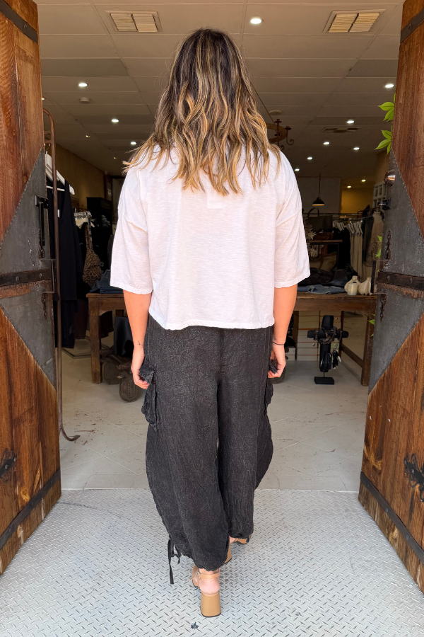 CROP PLATE T-SHIRT SHORT SLEEVE TOP