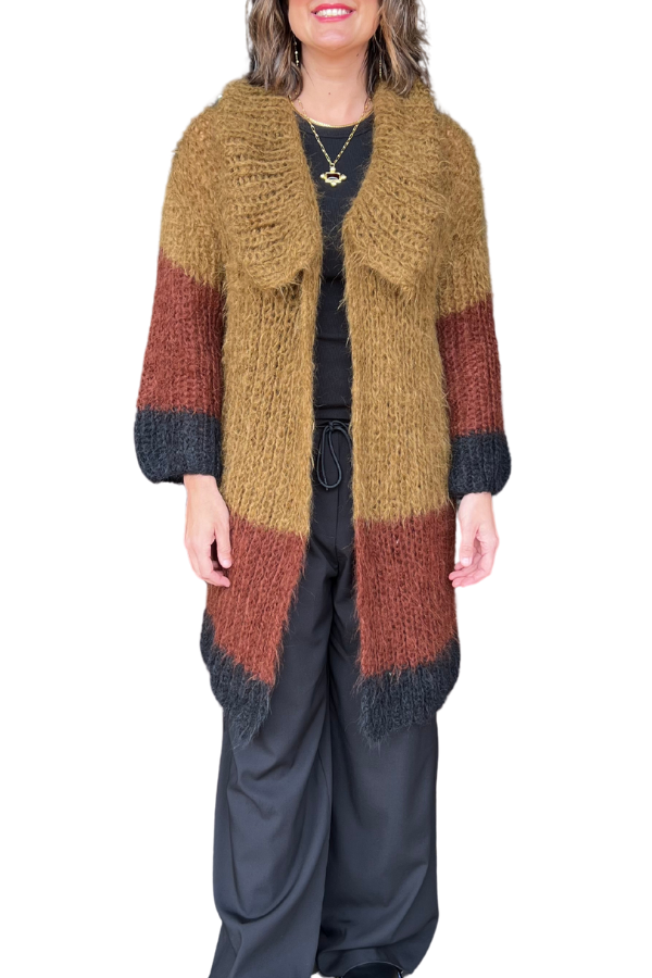 AMANO SHAWL COLLAR CARDI