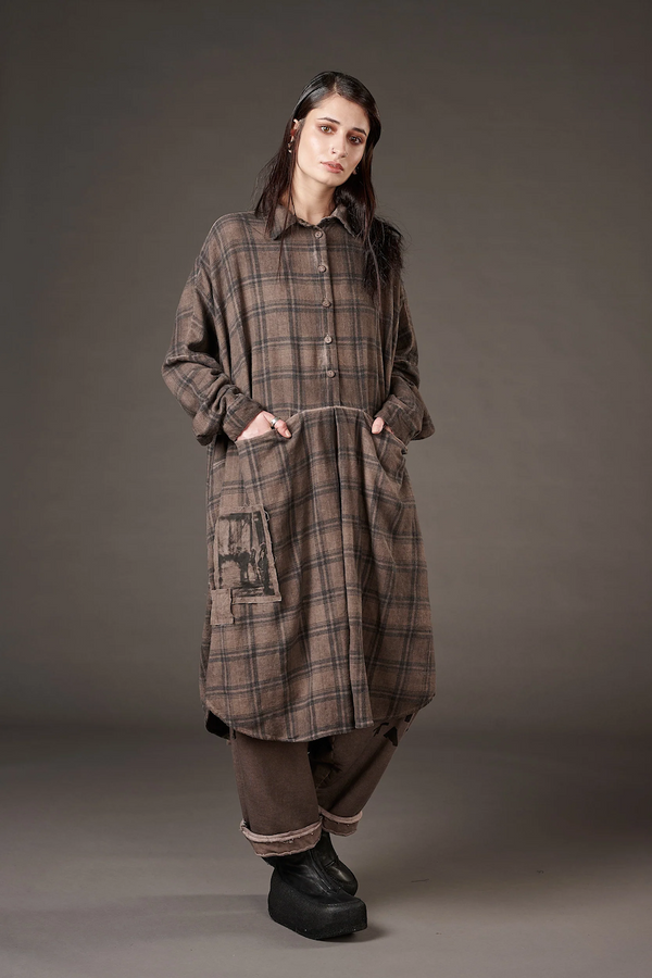 FIGHT SHIRT DRESS - TRUFFLE OLD DYE