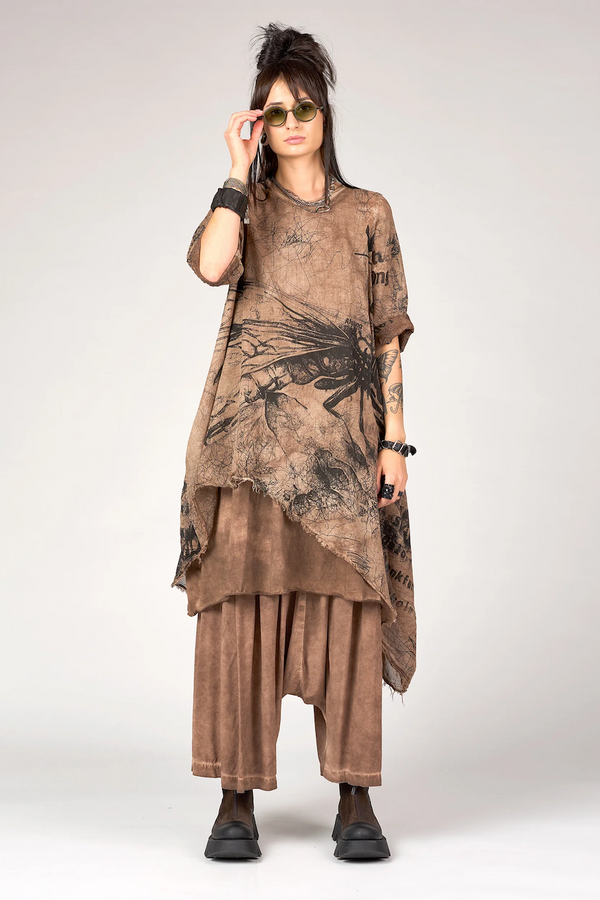 TISLA TUNIC DRESS - COPPER ALL OVER PRINT
