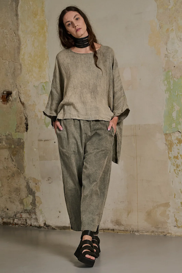 CREST PANTS - GREY STONEWASHED