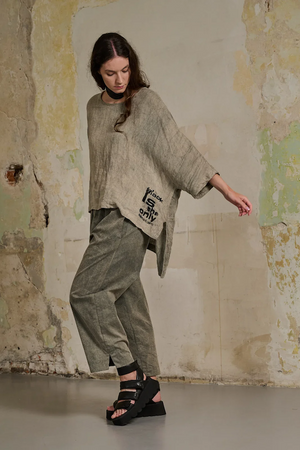 CREST PANTS - GREY STONEWASHED
