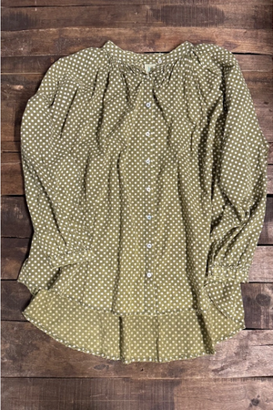 SWEET NOTHINGS SHIRT - OLIVE DOT