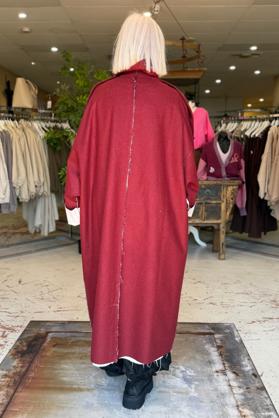 CARA COAT - BERRY RED