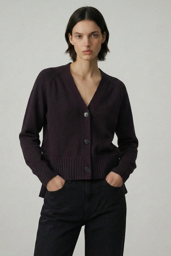 MOST FAVORITE CARDI - EGGPLANT