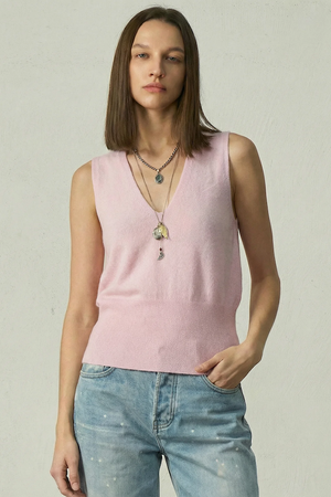 CASHMERE CLASSIC TANK - PEARL PINK
