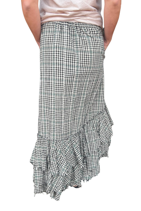 SWAN SKIRT (LINEN) PRINCE OF WALES CHECK