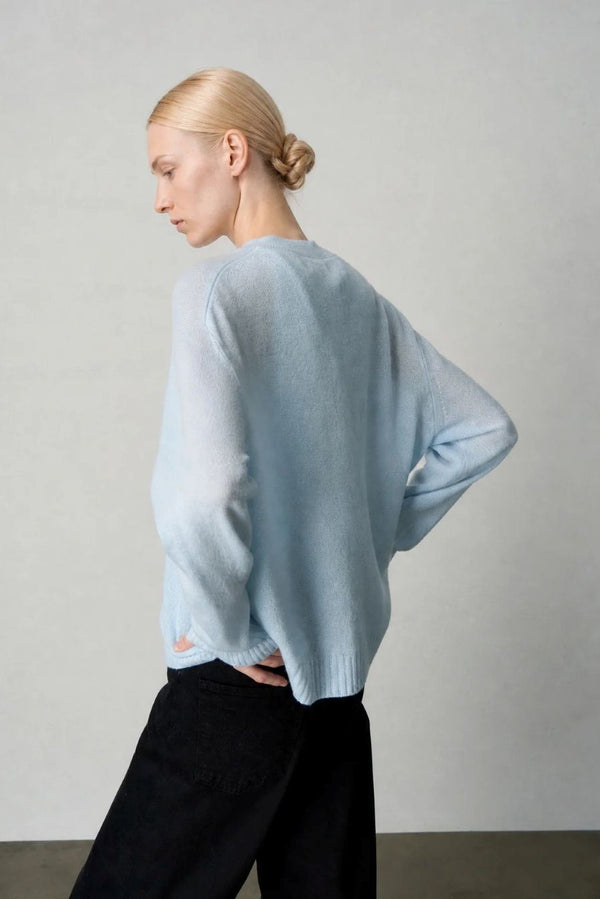FEATHERWEIGHT CASHMERE CARDI - WHISPER BLUE