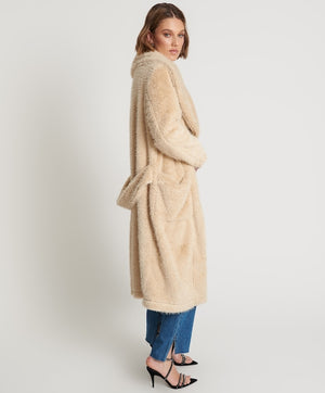 THE WONDERLAND FAUX FUR COAT - CREAM