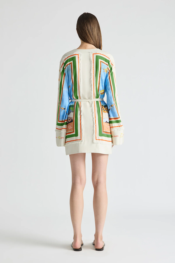 RIPPLE EFFECT MINI ROBE DRESS