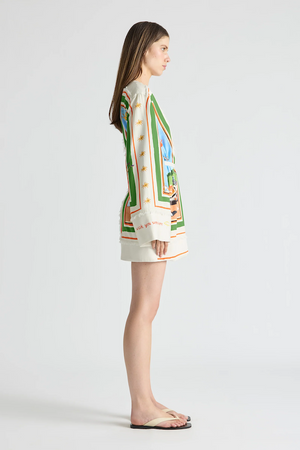 RIPPLE EFFECT MINI ROBE DRESS