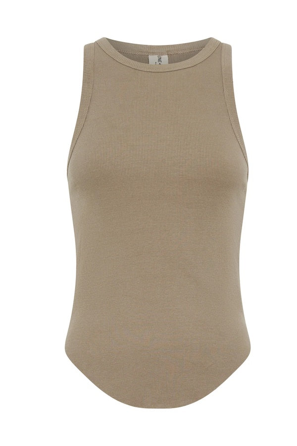 DISTRESSED RAMONE RIB TANK - SAND