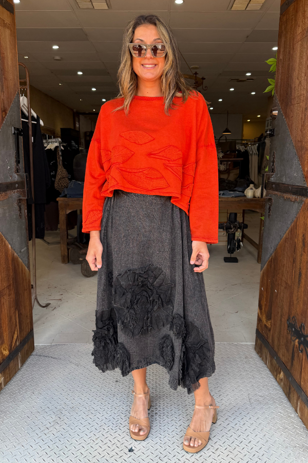 GARDEN SKIRT - FADED BLACK