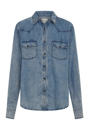 TENCEL WESTERN SHIRT - BLUE