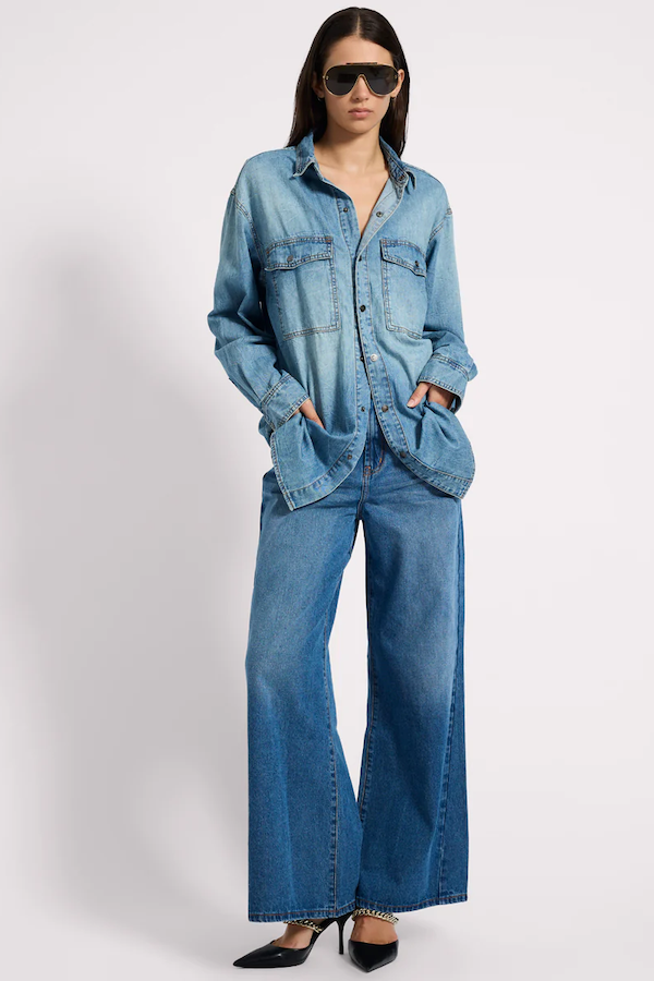 ESSENTIAL DENIM SHIRT - BLUE CRUSH
