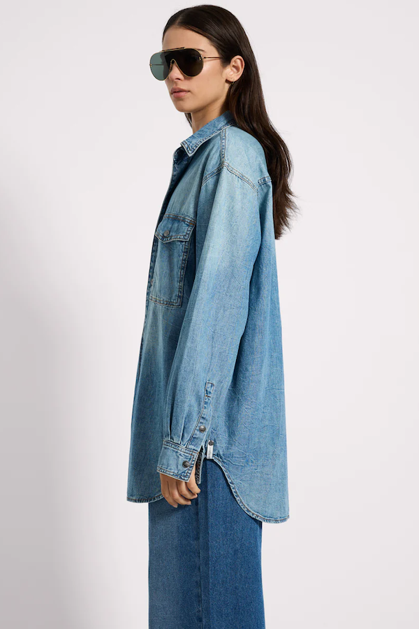 ESSENTIAL DENIM SHIRT - BLUE CRUSH