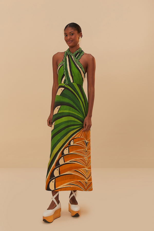 TOUCAN TREE GREEN DRESS
