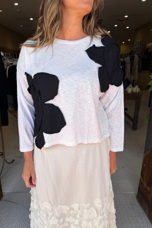 CROP DAISY T-SHIRT LONG SLEEVE