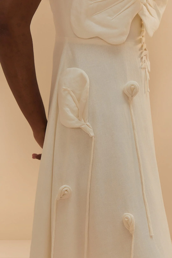 OFF WHITE GARDEN SLEEVELESS MIDI DRESS