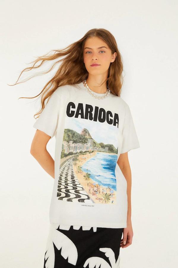 LANDSCAPE CARIOCA OFF-WHITE RELAXED T-SHIRT