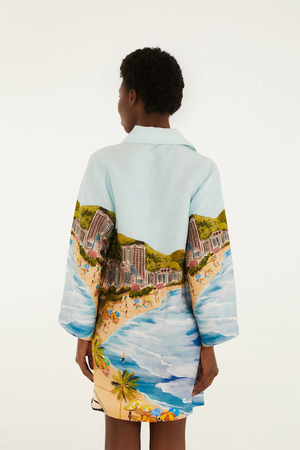 COPACABANA BEACH MULTICOLOR LONG SLEEVE KIMONO