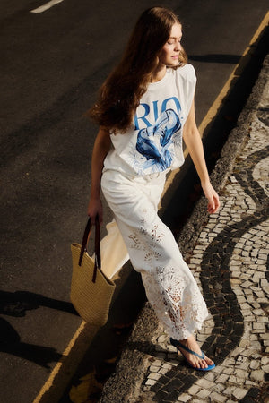 BOHO BEAUTY RICHIELIEU WHITE PANTS