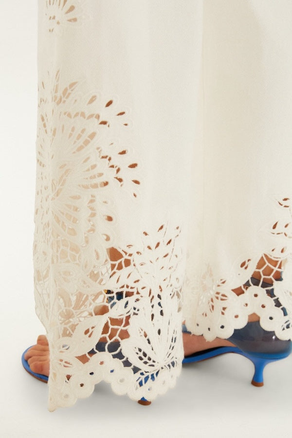 BOHO BEAUTY RICHIELIEU WHITE PANTS